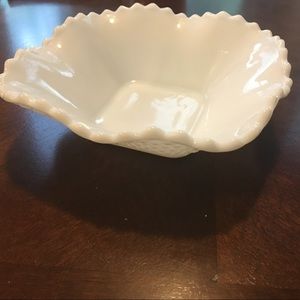 White milk glass bowl
